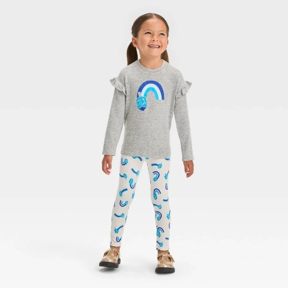 Toddler Girls' Rainbow Long Sleeve Top & Leggings Set nwt 4t